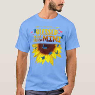 Blessed To Be Call Mimi Sunflower Butterflies Moth T-Shirt
