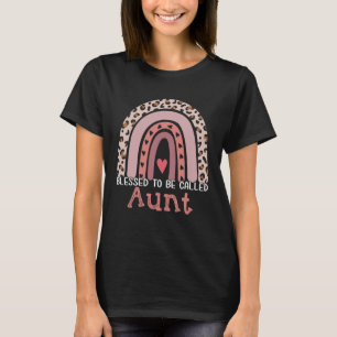 Blessed To Be Called Aunt Rainbow Leopard Print Mo T-Shirt