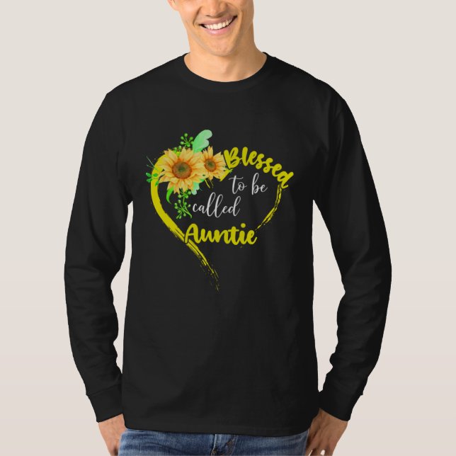 Blessed To Be Called Auntie  Sunflower Mother s Da T-Shirt (Front)