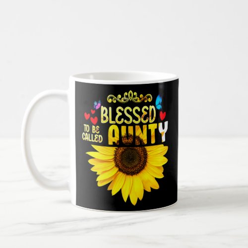 Blessed To Be Called Aunty Womens Sunflower Aunty  Coffee Mug