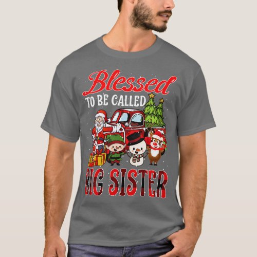 Blessed To Be Called Big Sister Christmas Buffalo  T_Shirt