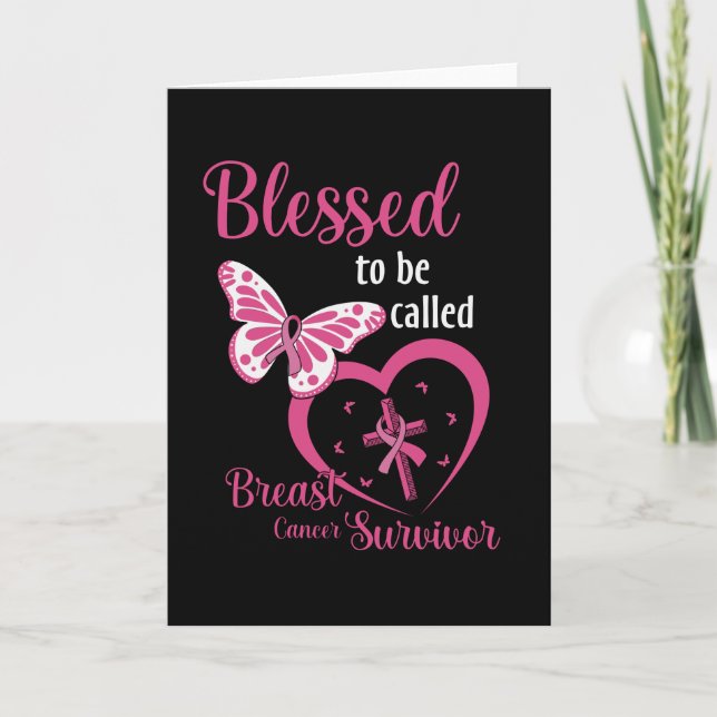 Blessed To Be Called Breast Cancer Survivor Faith Card (Front)