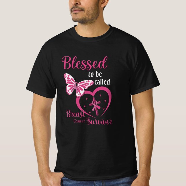 Blessed To Be Called Breast Cancer Survivor Faith T-Shirt (Front)