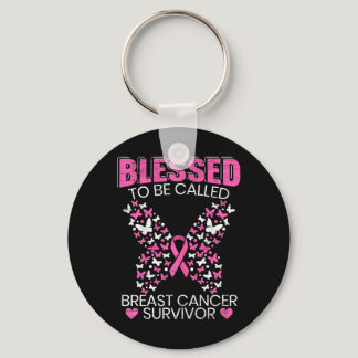 Blessed To Be Called Breast Cancer Survivor Pink B Keychain