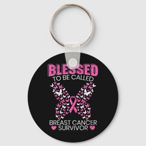 Blessed To Be Called Breast Cancer Survivor Pink B Keychain