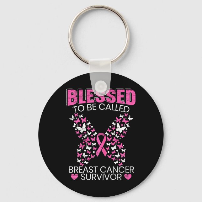 Blessed To Be Called Breast Cancer Survivor Pink B Keychain (Front)