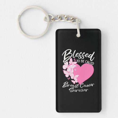 Blessed To Be Called Breast Cancer Survivor Pink Keychain