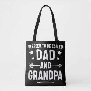 Blessed To Be Called Dad And Grandpa Colorful Xmas Tote Bag