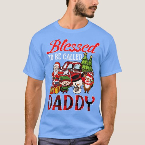 Blessed To Be Called Daddy Christmas Buffalo Plaid T_Shirt