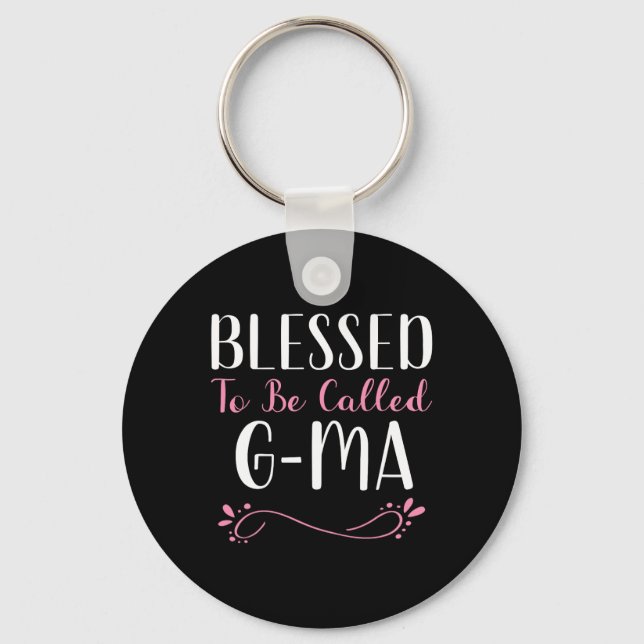 Blessed To Be Called G-ma Cute Cool Gma  Keychain (Front)