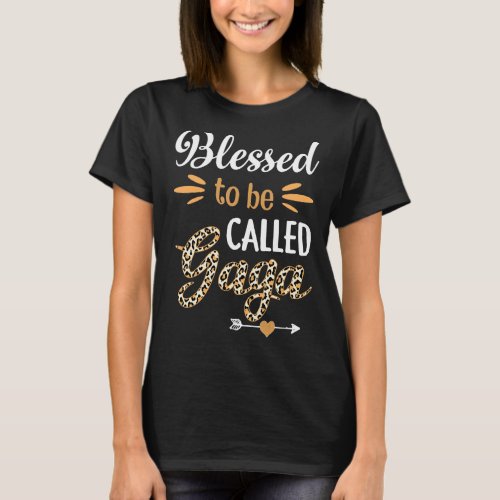 Blessed to be called Gaga Floral Leopard Grandma M T_Shirt