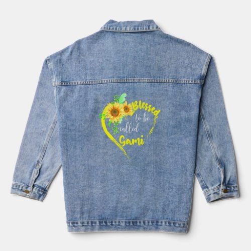 Blessed To Be Called Gami Sunflower Gami Mothers  Denim Jacket