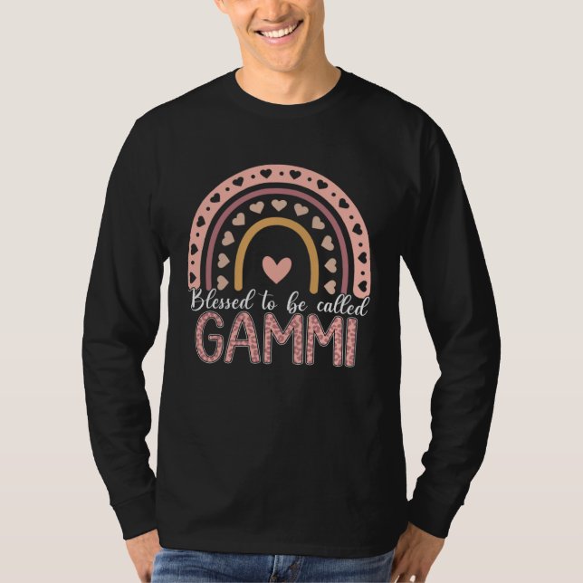 Blessed To Be Called Gammi Leopard Rainbow Cute Mo T-Shirt (Front)