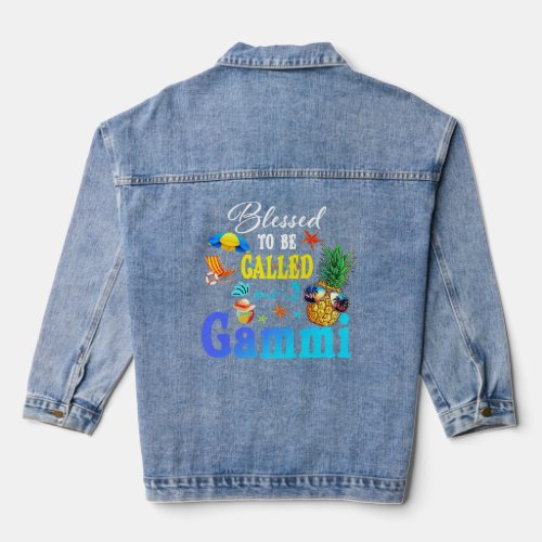 Blessed To Be Called Gammi Summer Mothers Day Wome Denim Jacket