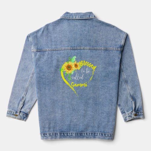 Blessed To Be Called Gammi Sunflower Gammi Mother Denim Jacket