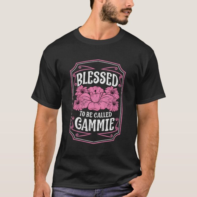 Blessed To Be Called Gammie Cute Floral Mothers Da T-Shirt (Front)