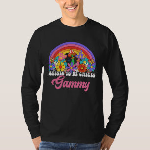 Blessed To Be Called Gammy Rainbow Groovy Hippie F T-Shirt