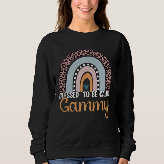 Blessed To Be Called Gammy Rainbow Leopard Cute Mo Sweatshirt (Front)
