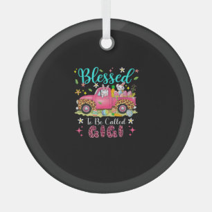 Blessed To Be Called Gigi Easter Bunnies Chocolate Glass Ornament