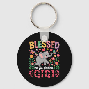 Blessed To Be Called Gigi Mothers Day Elephant Flo Keychain