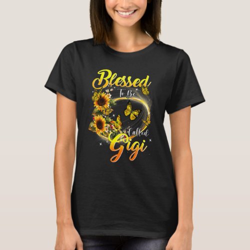 Blessed To Be Called Gigi  Sunflower  Grandma T_Shirt