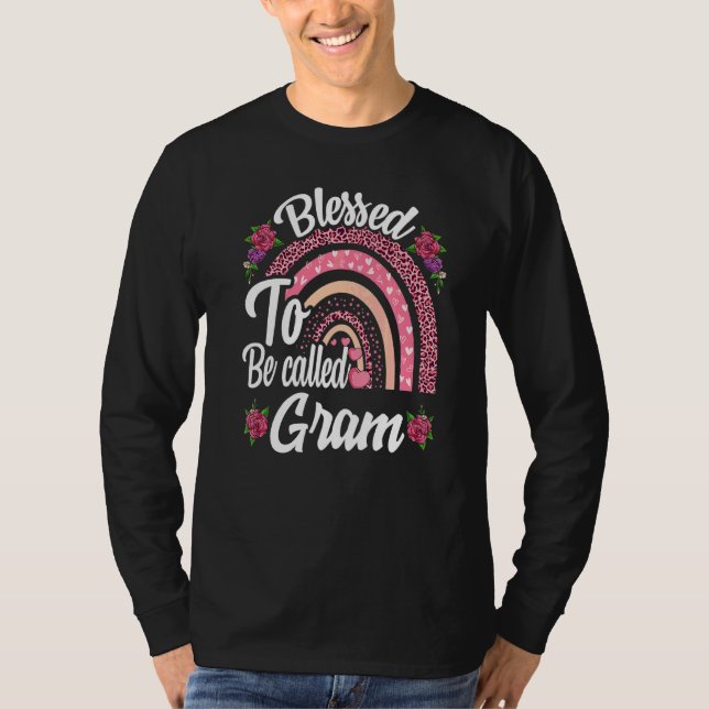 Blessed To Be Called Gram Cute Rainbow For Mothers T-Shirt (Front)