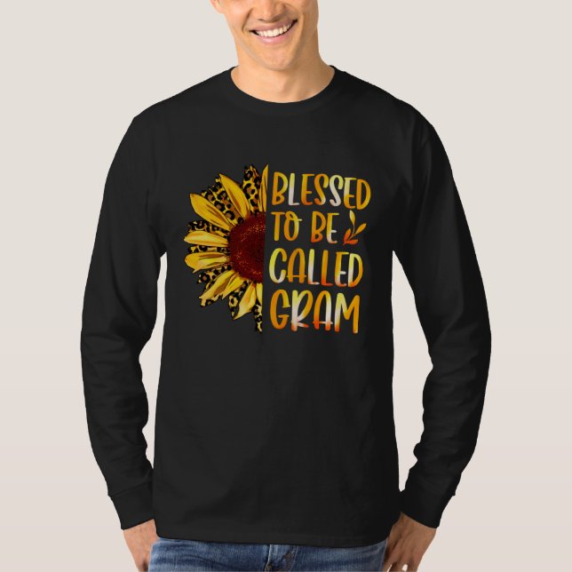 Blessed To Be Called Gram Cute Sunflower Mothers D T-Shirt (Front)