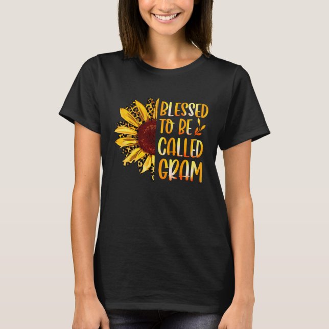 Blessed To Be Called Gram Cute Sunflower Mothers D T-Shirt (Front)