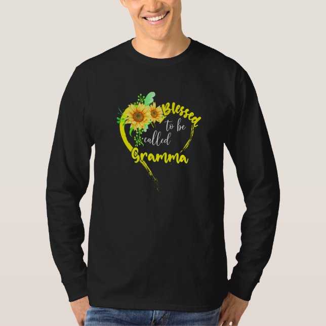 Blessed To Be Called Gramma Sunflower Gramma Mothe T-Shirt (Front)