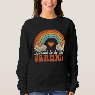 Blessed To Be Called Grammie Groovy Rainbow Mother Sweatshirt