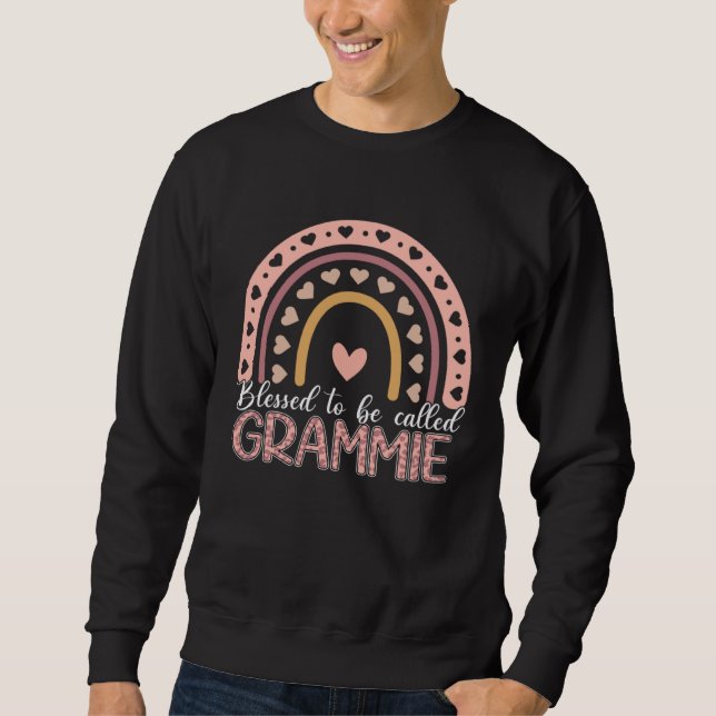 Blessed To Be Called Grammie Leopard Rainbow Mom G Sweatshirt (Front)