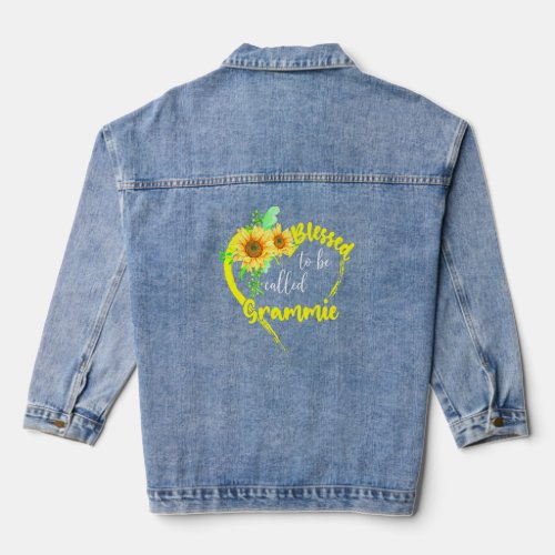 Blessed To Be Called Grammie Sunflower Grammie Mot Denim Jacket