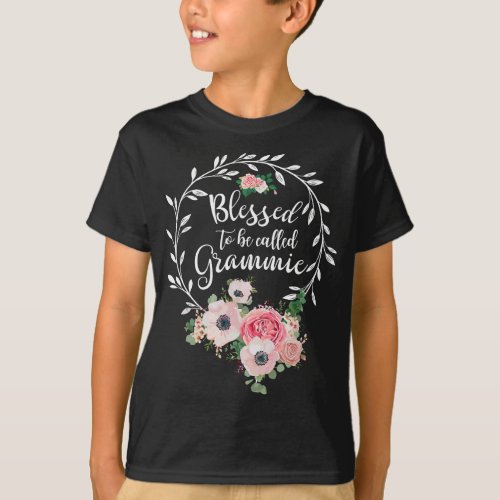 Blessed to be called Grammie Women Flower Decor Gr T_Shirt