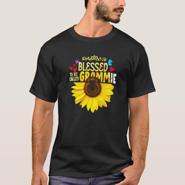 Blessed To Be Called Grammie Womens Sunflower Gram T-Shirt (Front)