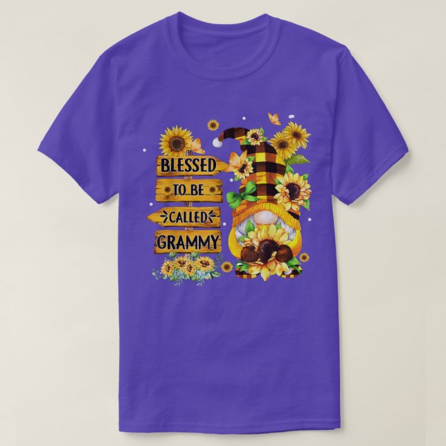 Blessed To Be Called Grammy Fall Gnome Sunflowers  T-Shirt (Design Front)