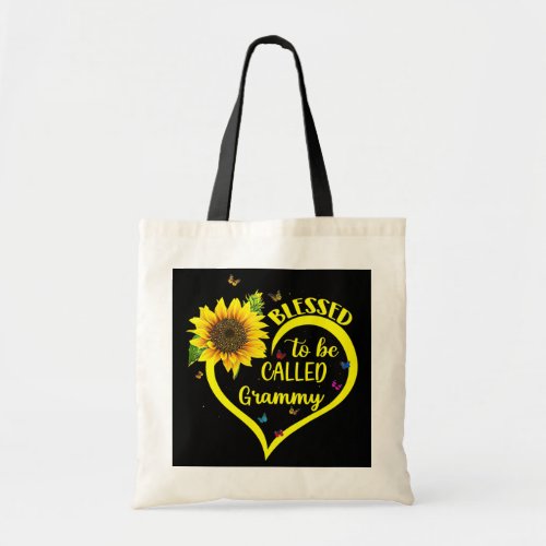 Blessed To Be Called Grammy Sunflower Heart Art  Tote Bag