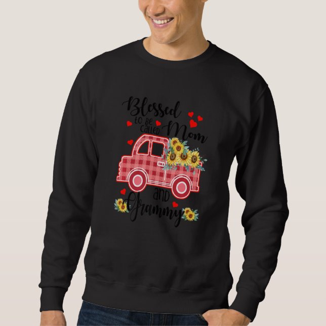Blessed To Be Called Grammy Sunflower Truck Grammy Sweatshirt (Front)