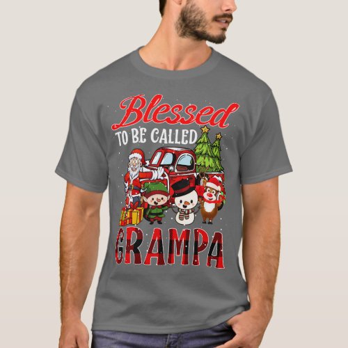 Blessed To Be Called Grampa Christmas Buffalo Plai T_Shirt