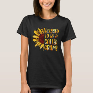Blessed To Be Called Grams Cute Sunflower Mothers  T-Shirt