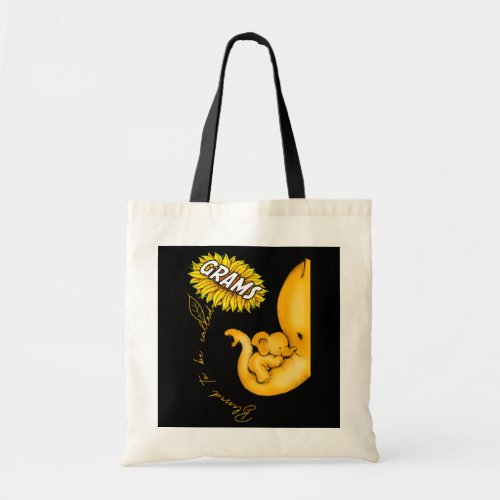 Blessed To Be Called Grams Sunflower Elephant Tote Bag