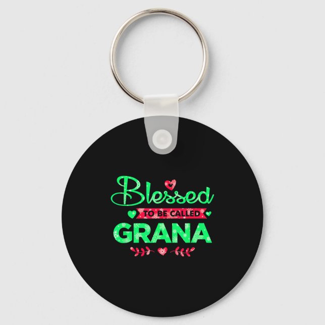 Blessed To Be Called Grana Funny Grandma Christmas Keychain (Front)