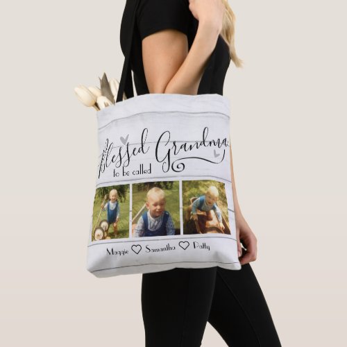 Blessed to be Called Grandma 3 Photo Tote Bag