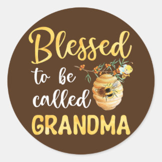 Blessed To Be Called Grandma Cute Bee Mother's Classic Round Sticker