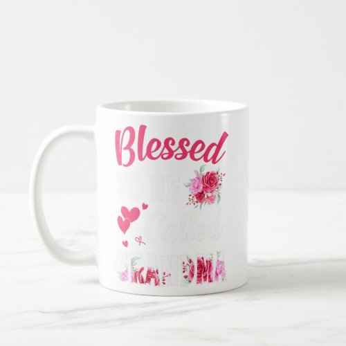 Blessed To Be Called Grandma  Floral Grandma Mothe Coffee Mug