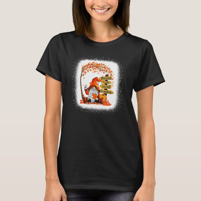 Blessed To Be Called Grandma Gnome Fall Autumn Tha T-Shirt (Front)