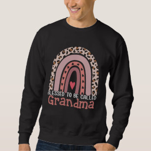 Blessed To Be Called Grandma Rainbow Leopard Mothe Sweatshirt