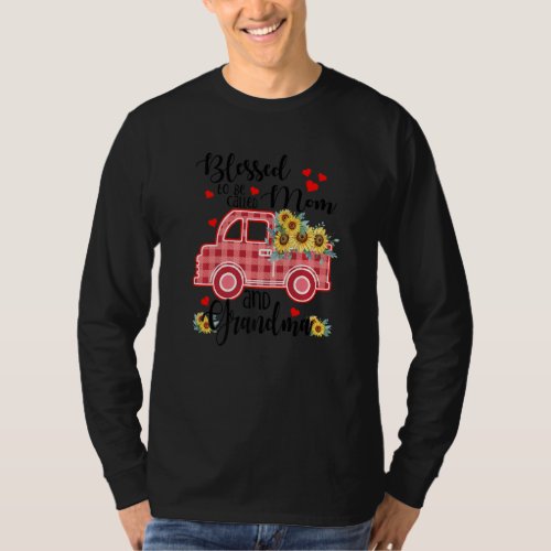 Blessed To Be Called Grandma Sunflower Truck Grand T_Shirt