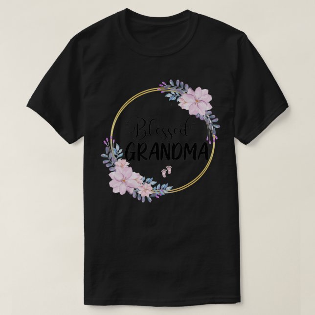 Blessed to be called Grandma Women Flower Decor Gr T-Shirt (Design Front)