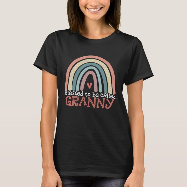 Blessed To Be Called Granny Boho Rainbow Mothers D T-Shirt (Front)