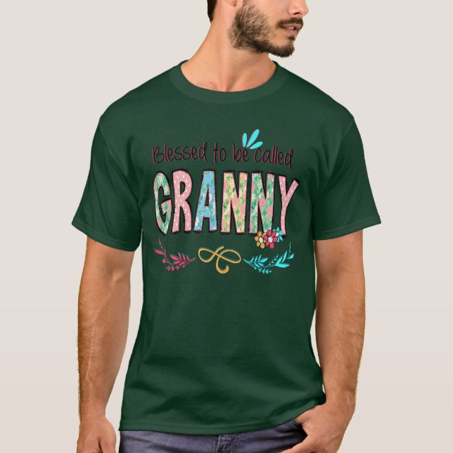 Blessed to Be Called Granny Floral Mothers Day gif T-Shirt (Front)